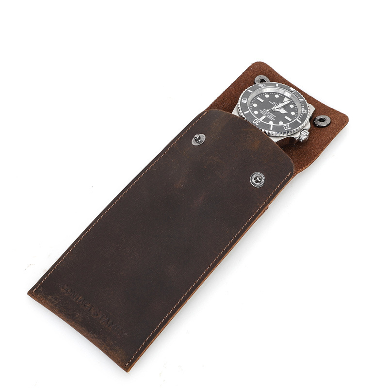 Contacts Family retro odinis kelioninis dėklas mechaniniams laikrodžiams, nešiojamas laikrodžių saugojimo dėžutė, 1 vnt, pavasaris 2023