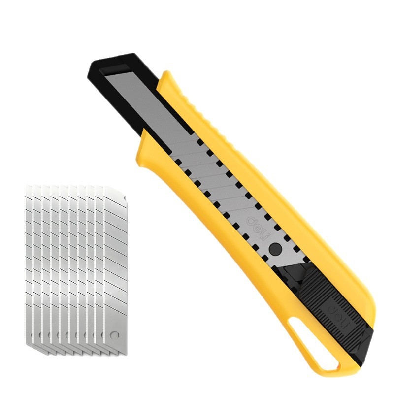 Deli DL003c Višenamjenski nož za otvaranje kutija i rezanje tapeta – kućište od plastike + metal, model DL003c, šifra DL003C