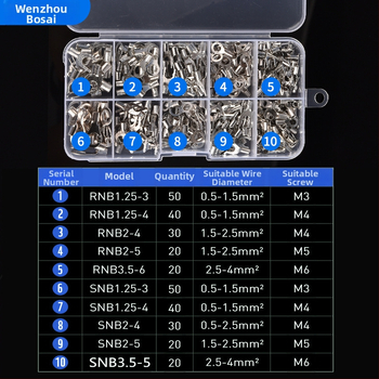 Aukstā presēšanas termināļu komplekts OT/UT, apaļas dakšu formas, 320 gb, ZJBOSAI