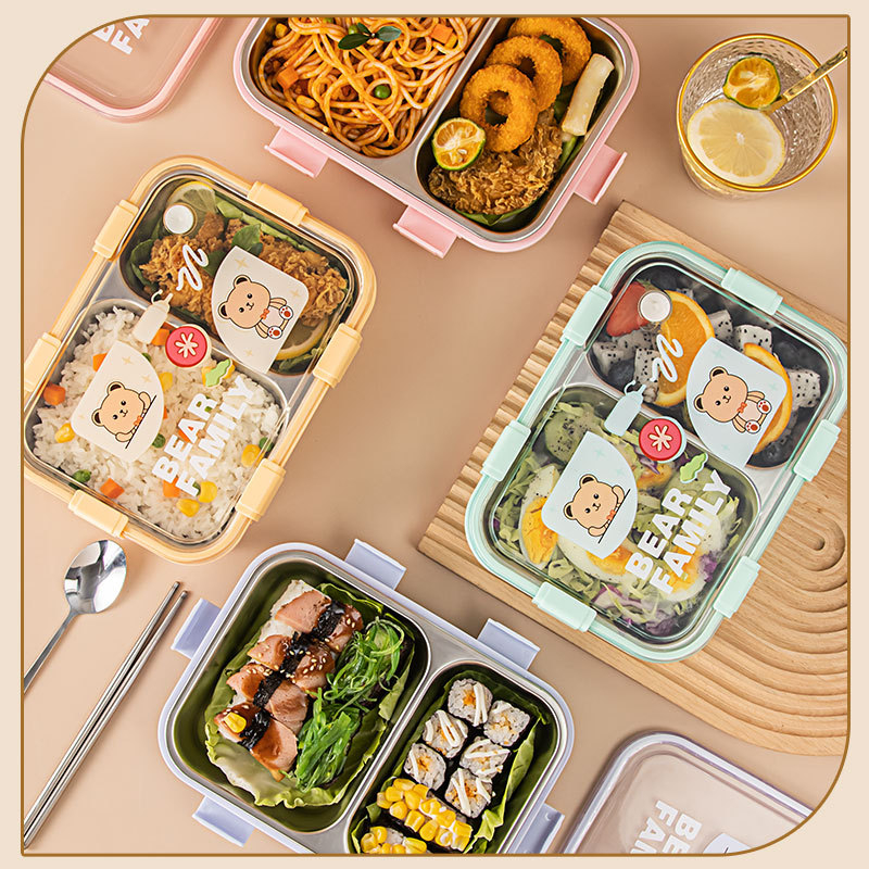 Kutija za ručak od 304 nehrđajućeg čelika, četvrtasta, dvostruki sloj, kapacitet 501-800 ml, zadržava toplinu