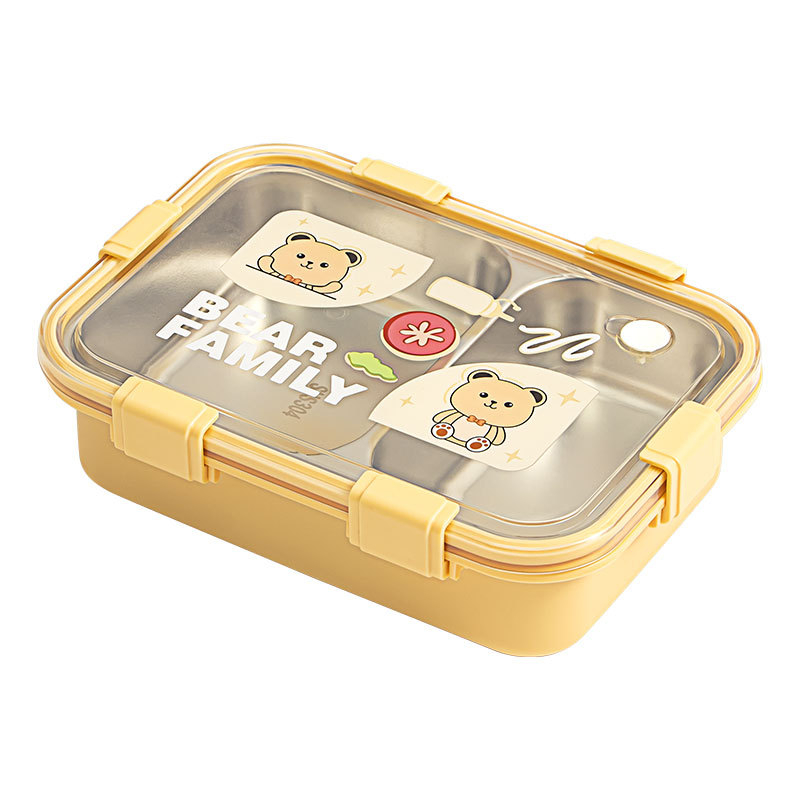 Kutija za ručak od 304 nehrđajućeg čelika, četvrtasta, dvostruki sloj, kapacitet 501-800 ml, zadržava toplinu