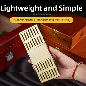 Увлажнител за пури — преносим правоъгълен кутия, неръждаема стомана + ABS, за пури и чай, HANNICOOK