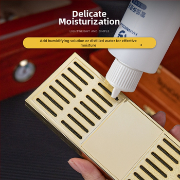 Увлажнител за пури — преносим правоъгълен кутия, неръждаема стомана + ABS, за пури и чай, HANNICOOK