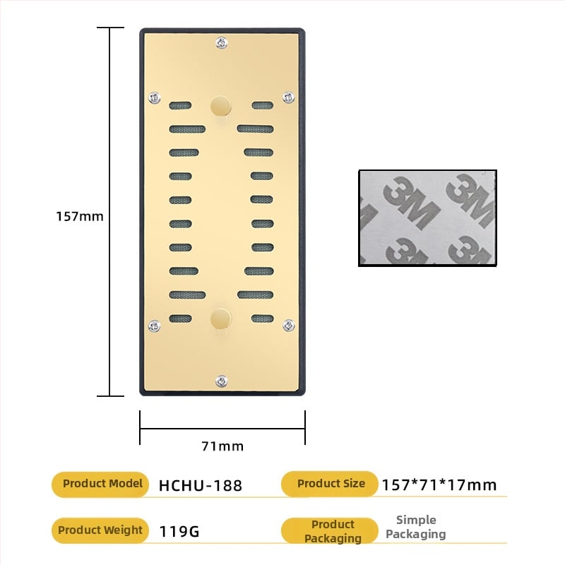 Увлажнител за пури — преносим правоъгълен кутия, неръждаема стомана + ABS, за пури и чай, HANNICOOK