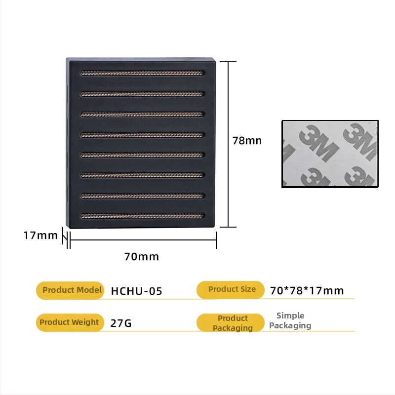 Увлажнител за пури — преносим правоъгълен кутия, неръждаема стомана + ABS, за пури и чай, HANNICOOK