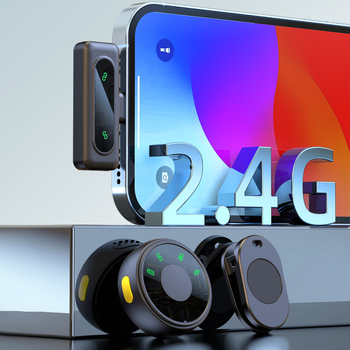 Lapel mikrofon za prijenos uživo, model J8, ugrađena baterija, frekvencijski raspon 20 Hz–20 kHz, SNR ≥75 dB, Bluetooth 5.2, ABS kućište