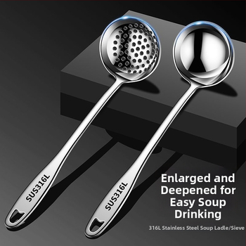 Pikkade kätega supilusikakomplekt roostevabast terasest 304/316, õli eraldus ja lekkimise vältimine, kõrge temperatuuritaluvus