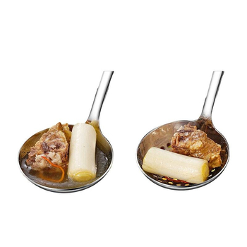 Комплект лъжички за супа с дълга дръжка, от неръждаема стомана 304/316, маслоразделяща функция и висока температуроустойчивост