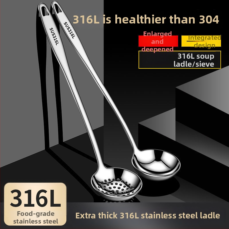 Pikkade kätega supilusikakomplekt roostevabast terasest 304/316, õli eraldus ja lekkimise vältimine, kõrge temperatuuritaluvus