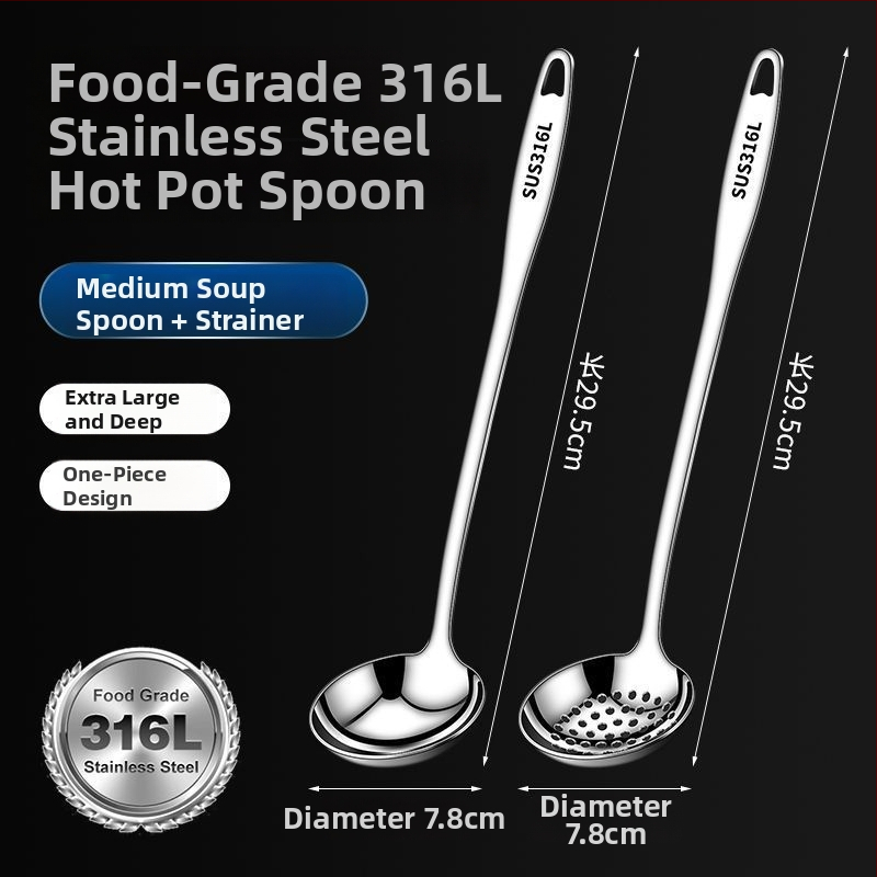 Pikkade kätega supilusikakomplekt roostevabast terasest 304/316, õli eraldus ja lekkimise vältimine, kõrge temperatuuritaluvus