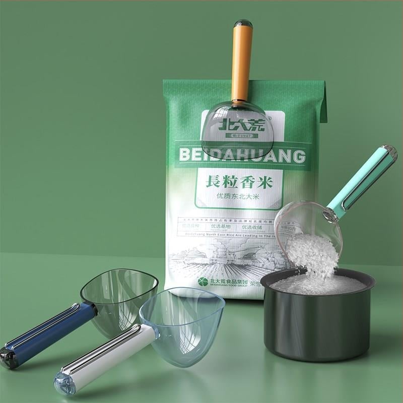 Linguriță pentru hrana animalelor, cu scară transparentă, multifuncțională – lingură și pahar din plastic