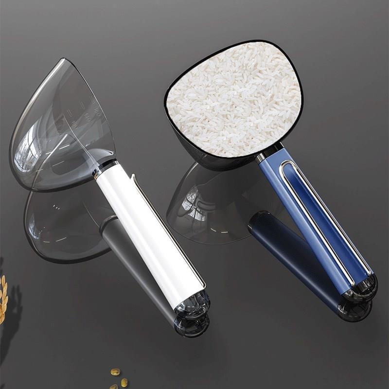 Linguriță pentru hrana animalelor, cu scară transparentă, multifuncțională – lingură și pahar din plastic