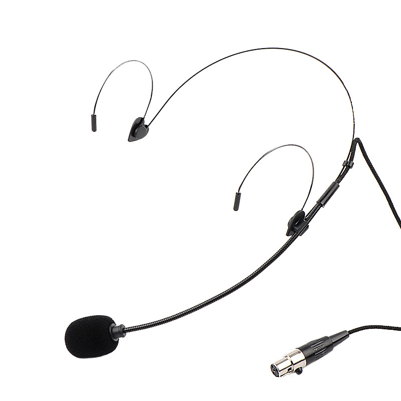 Жичен микрофон за глава с гарнитура, Junyin JY-529D; честотен диапазон 20 Hz–20 kHz; съотношение сигнал/шум ≥75 dB; дължина на кабела 1 m; номинална мощност 5 W