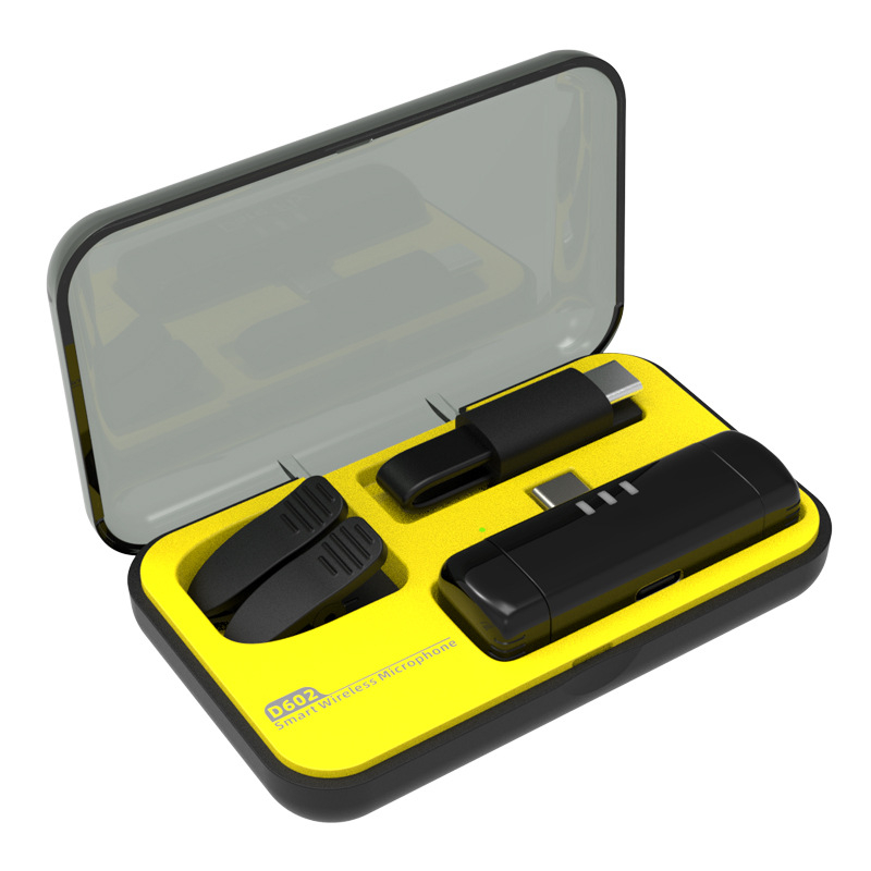Лавалер микрофон D602 с вградена батерия 300–500 mAh, честотен диапазон 30 Hz–15 kHz, SNR под 60 dB, време за работа 1–3 ч., за излъчване на живо и заснемане