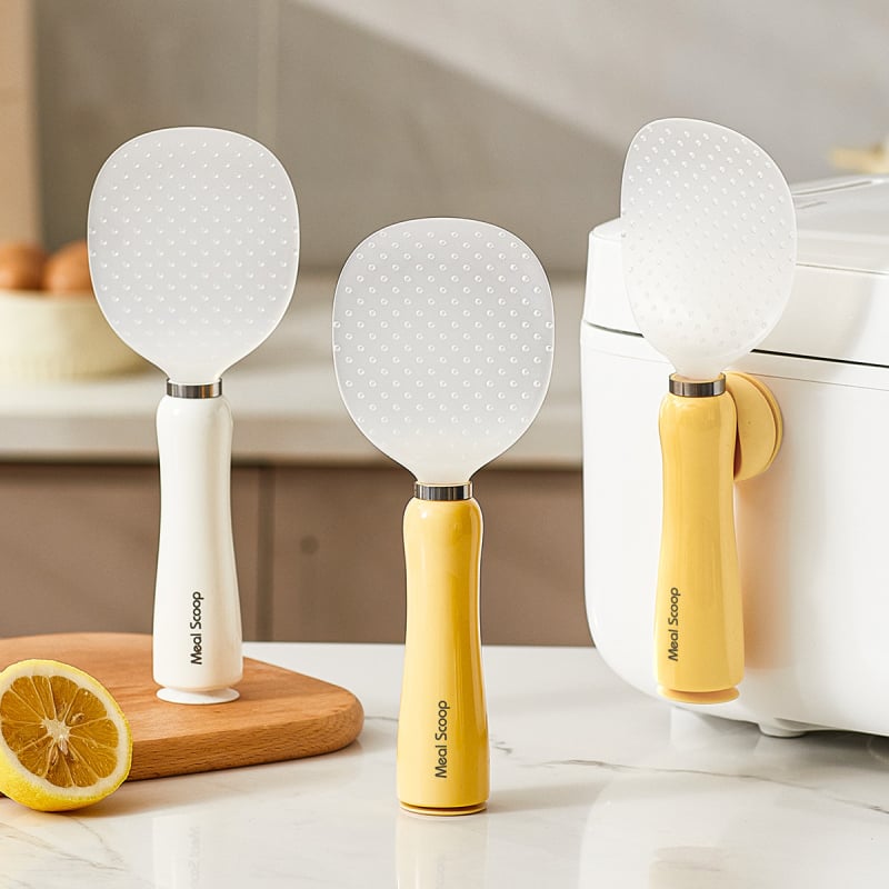 Žlica za rižu s uspravnim držačem i magnetskim privlačenjem – plastična, moderni minimalistički stil