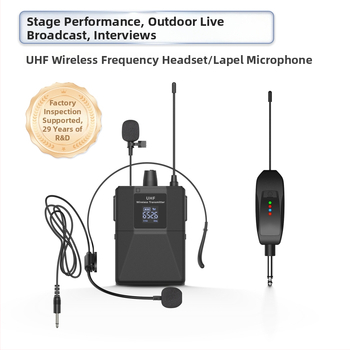 Lapel mikrofon kardioidiga, UHF 600-950MHz, eemaldatav aku 300-500mAh, tööiga 1-3 tundi
