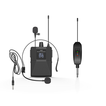 Лапел микрофон, кардиоиден тип, UHF 600-950MHz, сменяема батерия 300-500mAh, живот на батерията 1-3 ч