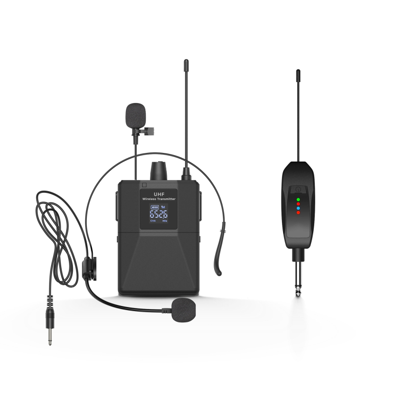 Лапел микрофон, кардиоиден тип, UHF 600-950MHz, сменяема батерия 300-500mAh, живот на батерията 1-3 ч