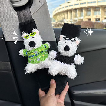 Vaikų automobilio diržo peties pagalvėlė, pliušinis dekoratyvinis priedas su logotipo atspaudu, pritaikomas, 100 g