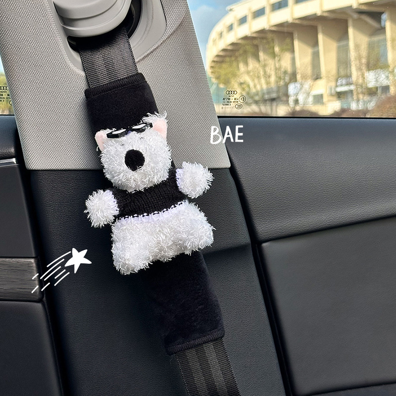 Lapse autoistme turvavöö õla padj, plüüspadi dekoratiivne aksessuaar logoga trükiga, kohandatav, 100 g