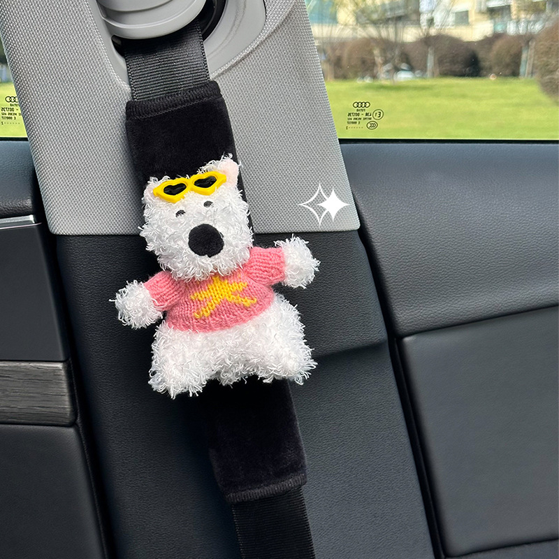 Lapse autoistme turvavöö õla padj, plüüspadi dekoratiivne aksessuaar logoga trükiga, kohandatav, 100 g