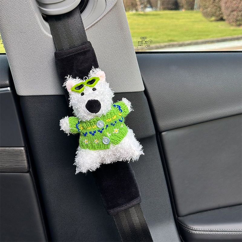 Vaikų automobilio diržo peties pagalvėlė, pliušinis dekoratyvinis priedas su logotipo atspaudu, pritaikomas, 100 g