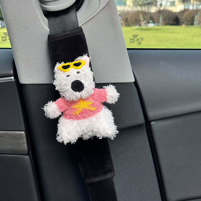 Vaikų automobilio diržo peties pagalvėlė, pliušinis dekoratyvinis priedas su logotipo atspaudu, pritaikomas, 100 g