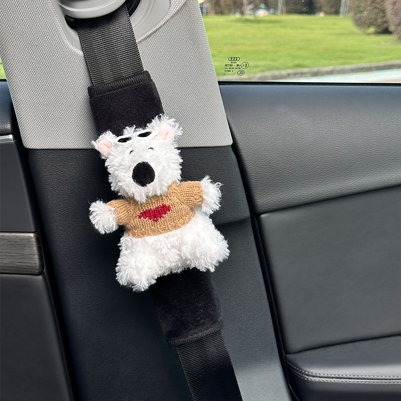 Vaikų automobilio diržo peties pagalvėlė, pliušinis dekoratyvinis priedas su logotipo atspaudu, pritaikomas, 100 g