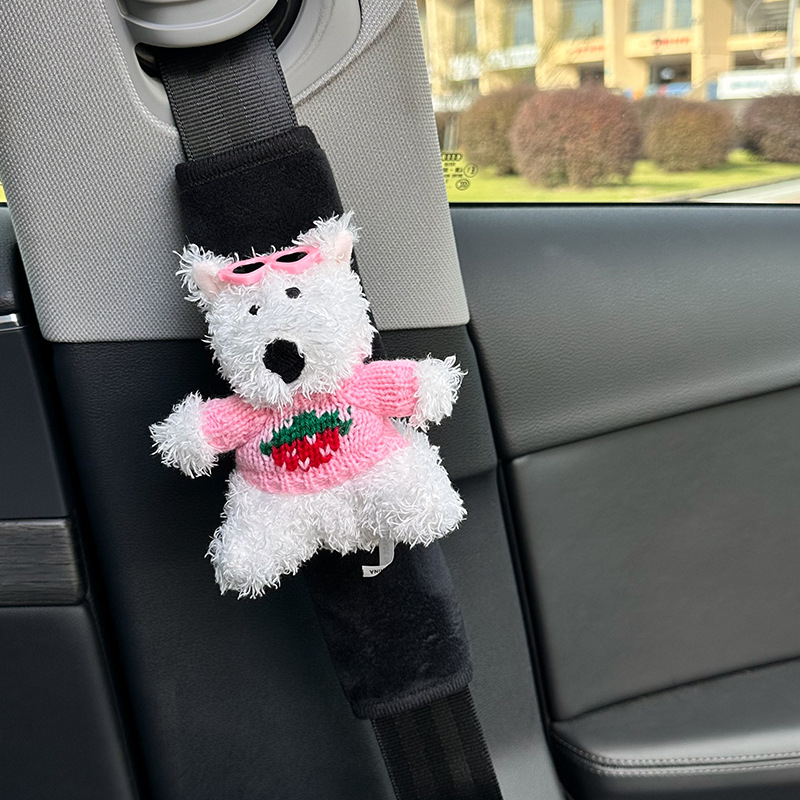 Vaikų automobilio diržo peties pagalvėlė, pliušinis dekoratyvinis priedas su logotipo atspaudu, pritaikomas, 100 g