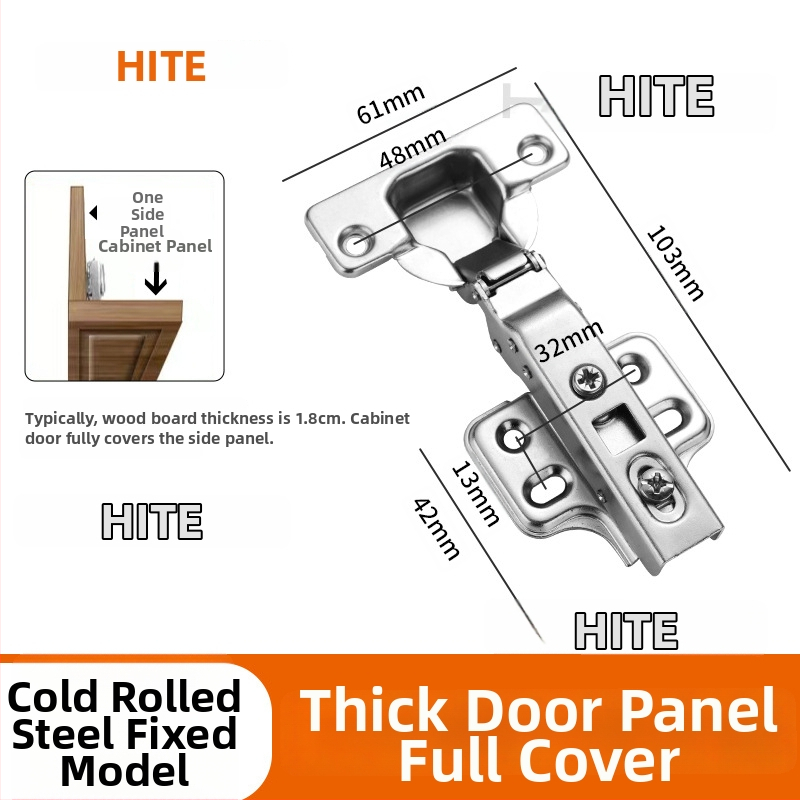 HITE szekrényajtó pánt, rozsdamentes acél, hidraulikus csillapítás, eltávolítható