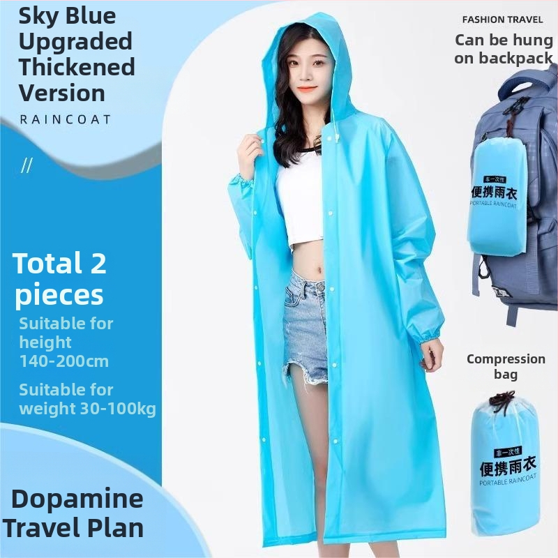 Ένα-κομμάτι αδιάβροχο Poncho για ενήλικες, EVA ύφασμα, παχύ, αδιάβροχο στρώμα με PE κόλλα