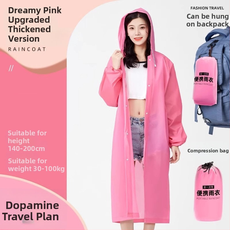 Ένα-κομμάτι αδιάβροχο Poncho για ενήλικες, EVA ύφασμα, παχύ, αδιάβροχο στρώμα με PE κόλλα