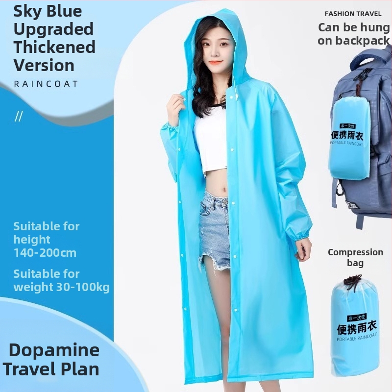 Ένα-κομμάτι αδιάβροχο Poncho για ενήλικες, EVA ύφασμα, παχύ, αδιάβροχο στρώμα με PE κόλλα