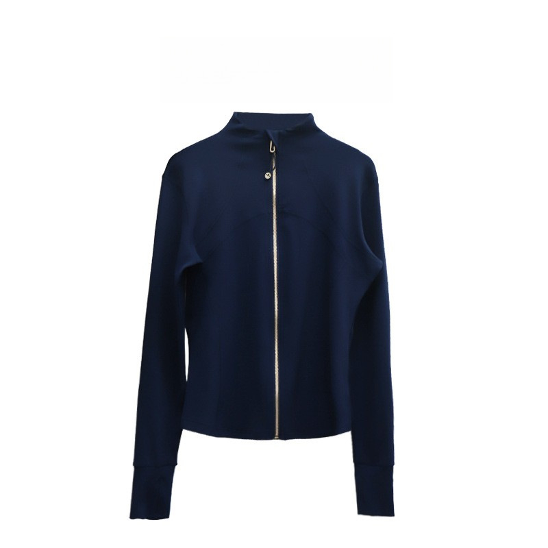 Ženska joga jakna s stojećim ovratnikom, uski kroj, materijal Nylon 80% + Spandex 20% (smjesa kemijskih vlakana), podstava 20% Spandex, dugi rukavi, fitness odjeća