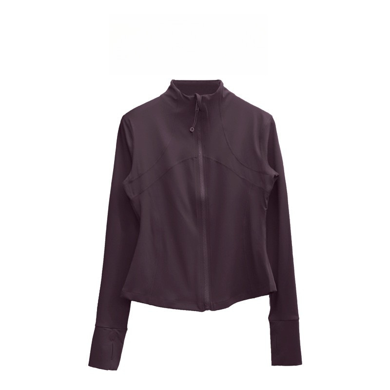 Ženska joga jakna s stojećim ovratnikom, uski kroj, materijal Nylon 80% + Spandex 20% (smjesa kemijskih vlakana), podstava 20% Spandex, dugi rukavi, fitness odjeća