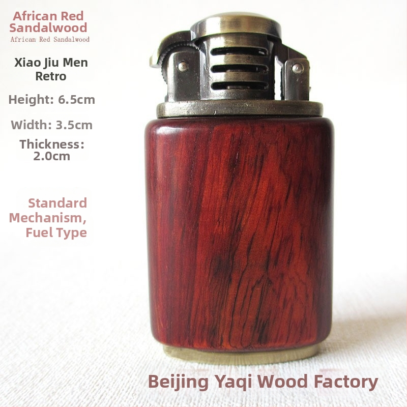 Kerozina aizdedzinātājs ar metāla korpusu un rosewood apdari, vēja izturīgs, logotipa gravēšana, dāvanu kastes iespēja