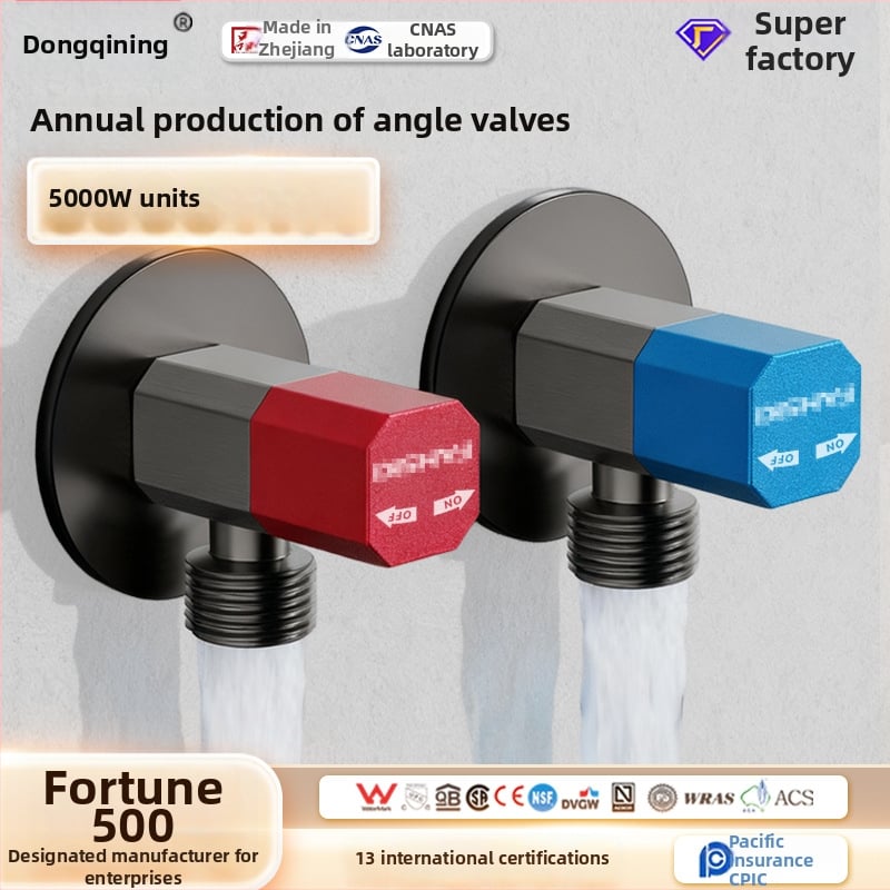 Roostevabast terasest nurga ventiil, sisseehitatud paigaldus, tööpinge 1,0 MPa, 1/2-tollised ühendused, universaalne külm- ja kuumale veele