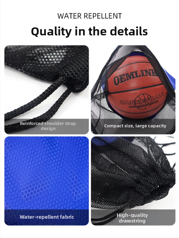 Sporta soma ar šņori un tīkla kabatu basketbolam | Materiāls: Oxford audums | Zīmols: Elephant Series | Logo drukāšana pieejama | Preces kods: TBD11