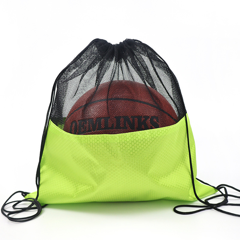 Sportinė kuprinė su raišteliu ir tinkleliu kišene krepšiniui | Medžiaga: Oxford audinys | Prekės ženklas: Elephant Series | Logotipo spausdinimas | Prekės kodas: TBD11