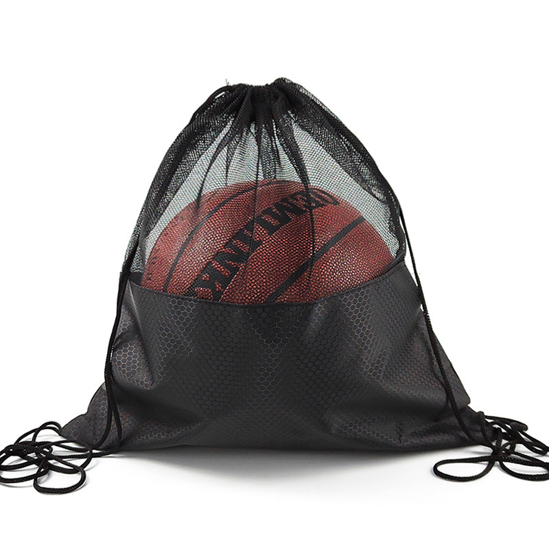 Sportinė kuprinė su raišteliu ir tinkleliu kišene krepšiniui | Medžiaga: Oxford audinys | Prekės ženklas: Elephant Series | Logotipo spausdinimas | Prekės kodas: TBD11