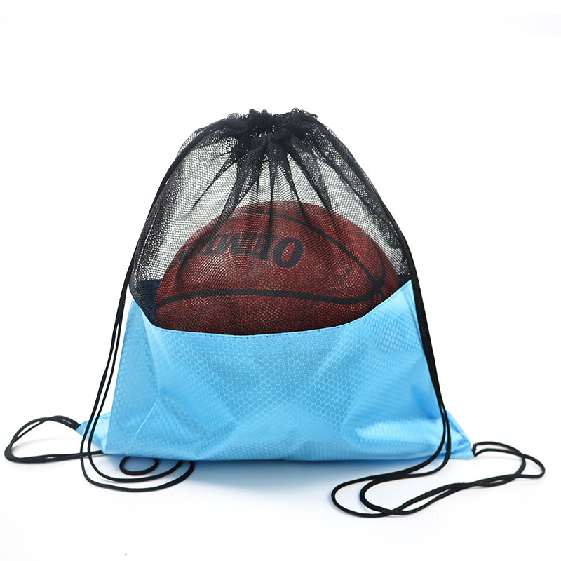 Sportinė kuprinė su raišteliu ir tinkleliu kišene krepšiniui | Medžiaga: Oxford audinys | Prekės ženklas: Elephant Series | Logotipo spausdinimas | Prekės kodas: TBD11