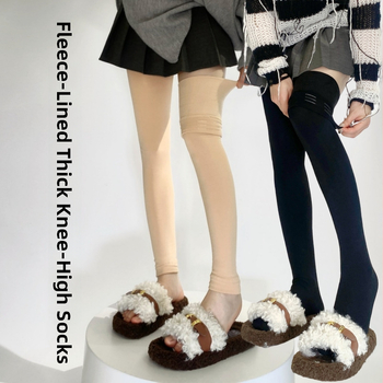Nailoninės kojinės virš kelių moterims su silikoniniu neslidžiu sluoksniu žiemai