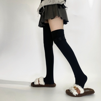 Nailoninės kojinės virš kelių moterims su silikoniniu neslidžiu sluoksniu žiemai