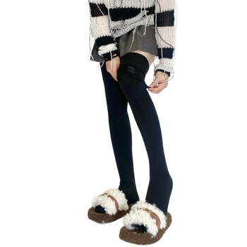 Nailoninės kojinės virš kelių moterims su silikoniniu neslidžiu sluoksniu žiemai