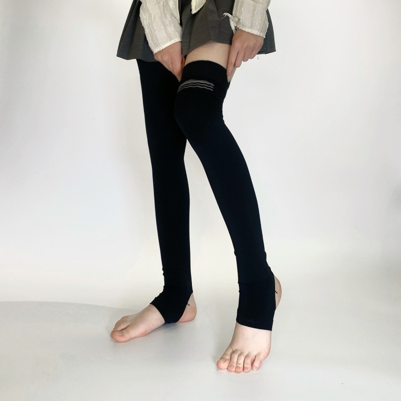 Nailoninės kojinės virš kelių moterims su silikoniniu neslidžiu sluoksniu žiemai