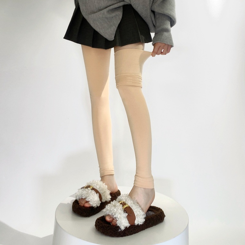 Nailoninės kojinės virš kelių moterims su silikoniniu neslidžiu sluoksniu žiemai