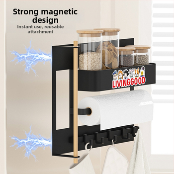 Magnetinė šaldytuvo laikymo sistema, be gręžimo, sieninė, nuimamas virtuvės organizatorius