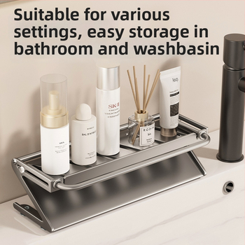 Sieninis virtuvės plovimo kriauklės laikiklis su nutekėjimu ir kempinės laikikliu, Dimo prekės ženklas, modelis GJQ939, medžiaga anglies plienas + ABS, daugiafunkcinis, be įrengimo