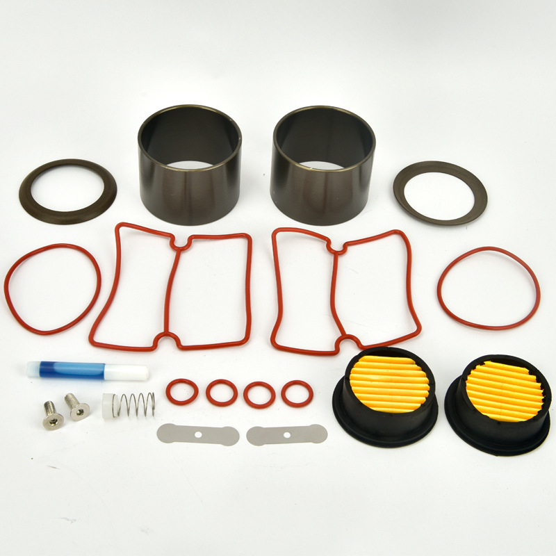 Olajmentes, csendes légkompresszor alkatrész készlet, 20 darabos javítócsomag, tartalmaz hengeret, dugattyúgyűrűt és szűrő elemet