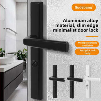 Duru užraktas rankena – modelis Narrow side door lock, medžiaga: aliuminis ir geležis, tipas: rankinė užraktas, taikymas: tualetas, stilius: šiuolaikinis minimalistinis